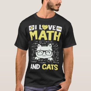 T-shirt J'Aime Les Maths Et Les Chats Propriétaire De Chat