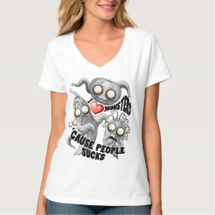T-shirt J'aime les monstres parce que les gens aiment les 