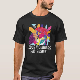 T-shirt J'aime les montagnes et les buissons bisexuel bise