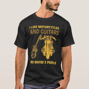 T-shirt J'Aime Les Motos Et Les Guitares