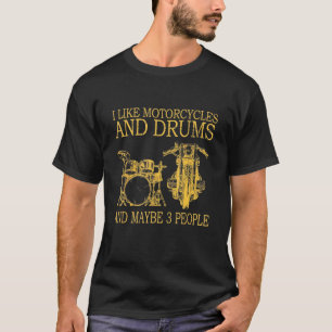 T-shirt J'Aime Les Motos Et Les Tambours