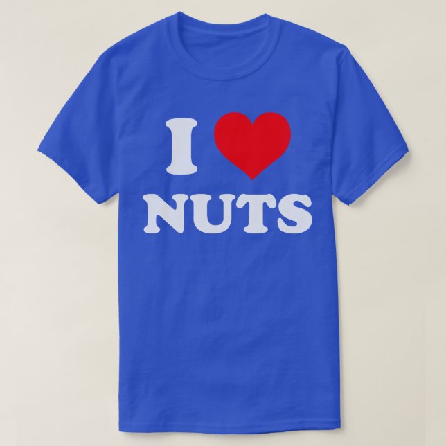 T-shirt J'aime les noix I les noix du coeur (Design devant)