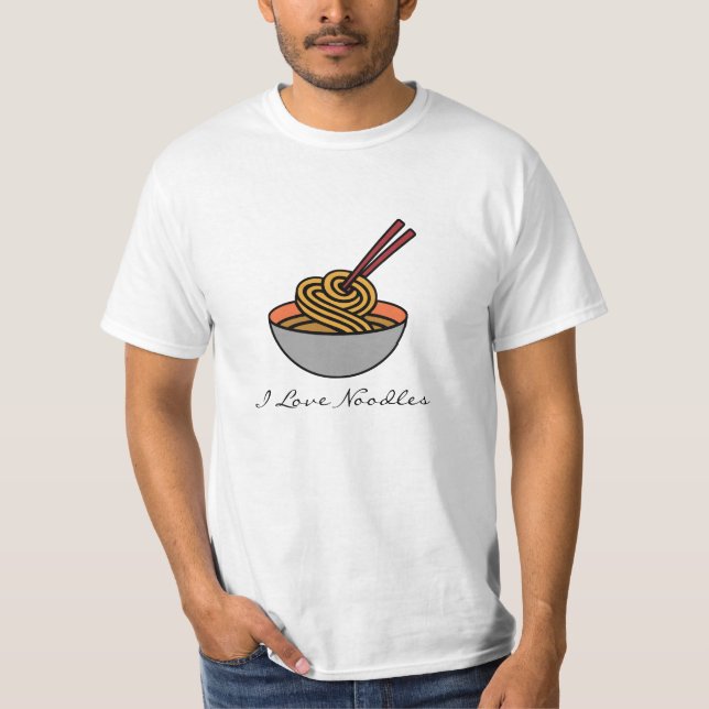 T-shirt J'aime les nouilles (Devant)