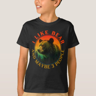T-shirt J'aime les ours et peut-être 3 personnes