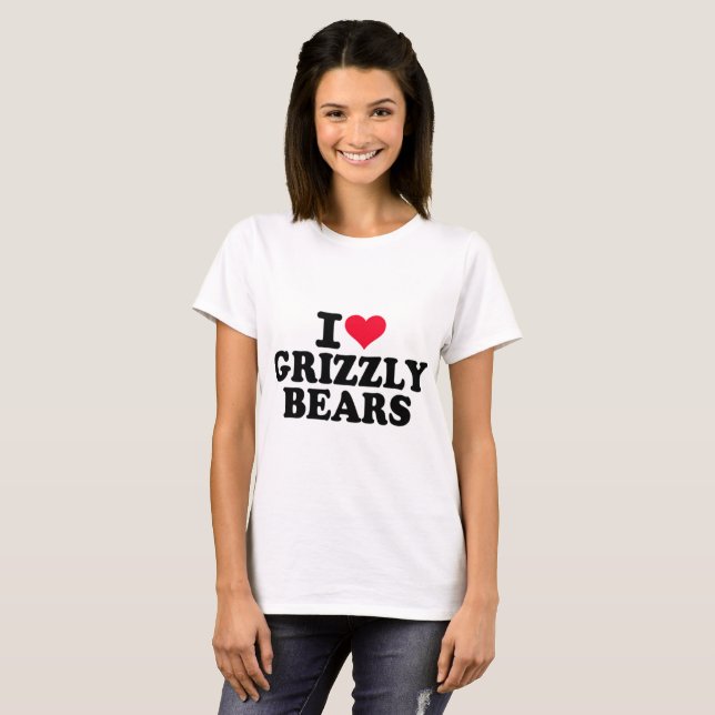T-shirt J'Aime Les Ours Grizzly (Devant entier)