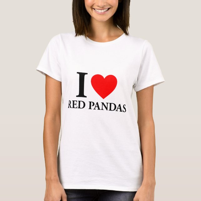 T-shirt J'aime les pandas rouges (Devant)