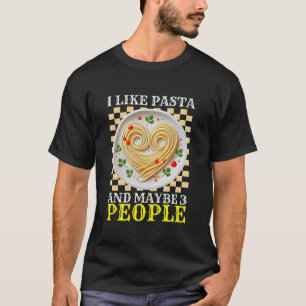 T-shirt j'aime les pâtes et peut-être 3 personnes