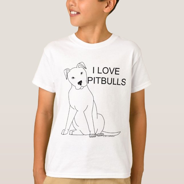 T-shirt J'Aime Les Pitbulls (Devant)