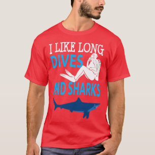 T-shirt J'Aime Les Plongées Longue Et Requins Plongée Plon
