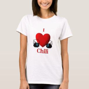 T-shirt J'aime les pots de chili avec des rubans bleus