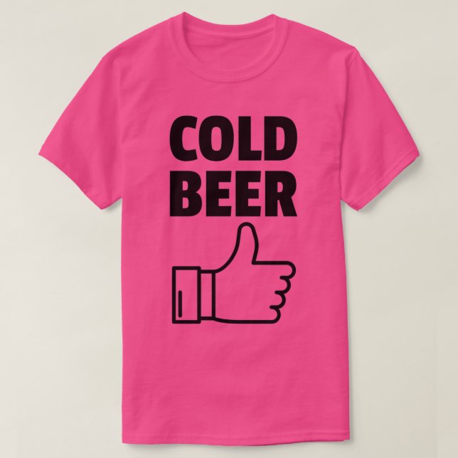 T-shirt J'Aime Les Pouces De Bière Froide (Design devant)