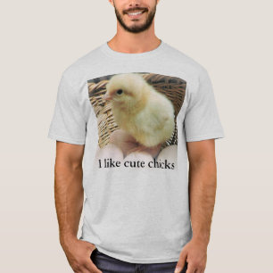 T-shirt "J'aime les poussins mignons" avec l'image du