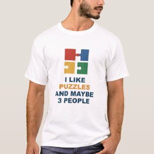 T-shirt J'aime les Puzzles Et Peut-être 3 Personnes
