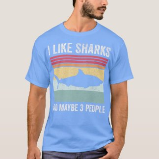 T-shirt J'Aime Les Requins Et Peut-Être 3 Personnes 388