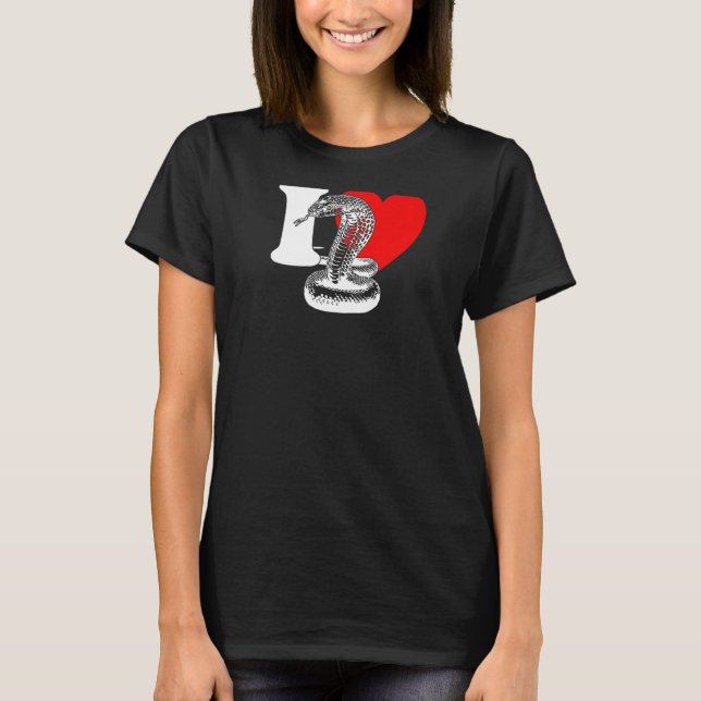T-shirt J'Aime Les Serpents Du Coeur - Mignonne J'Aime Les (Devant)