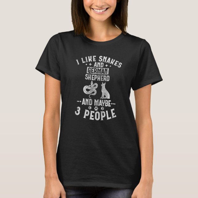 T-shirt J'Aime Les Serpents Et Berger Allemand Et Peut-Êtr (Devant)
