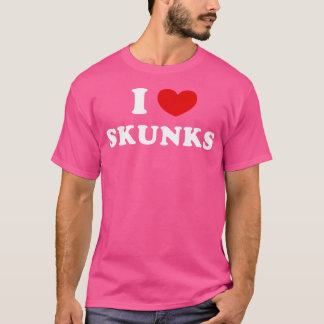 T-shirt J'Aime Les Skunks Je Coeur Les Skunks