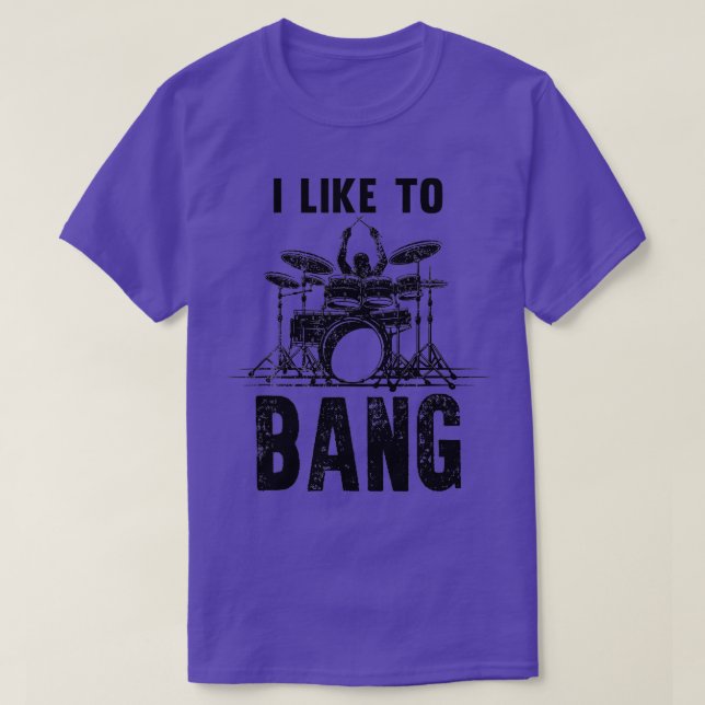 T-shirt J'aime les tambours de Bang Funny Drummer (Design devant)