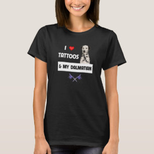 T-shirt J'aime les tatouages et mon chien dalmate tatoué m