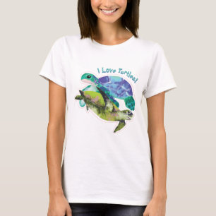 T-shirt J'Aime Les Tortues Avec Deux Tortues