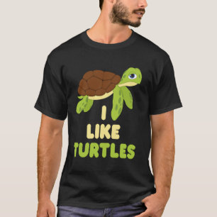 T-shirt J'aime les tortues mignonnes drôles animaux de com
