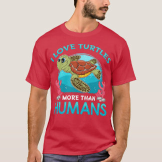 T-shirt J'Aime Les Tortues Plus Que Les Humains