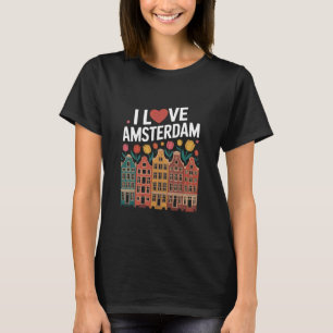 T-shirt J'aime les tulipes en forme de cœur d'Amsterdam Ma