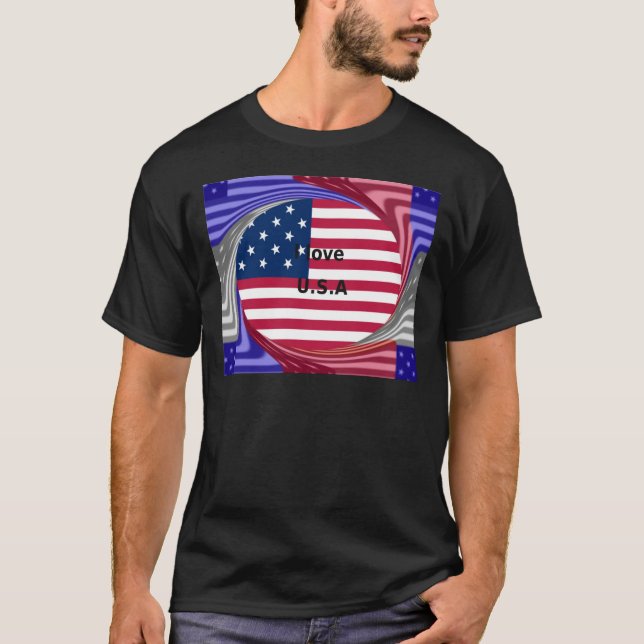 T-SHIRT J'AIME LES USA (Devant)