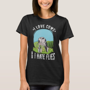 T-shirt J'aime les vaches et je déteste les mouches pour u
