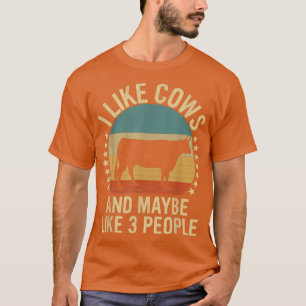 T-shirt J'aime les vaches et peut-être 3 personnes Agricol