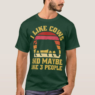 T-shirt J'Aime Les Vaches Et Peut-Être 3 Personnes Vache F