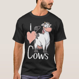 T-shirt J'aime les vaches pour enfants adultes vache