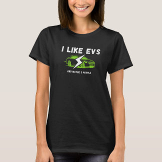 T-shirt J'Aime Les Voitures Électriques Et Peut-Être 3 Per