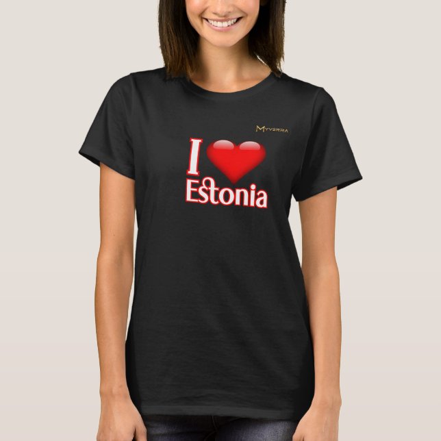 T-shirt J'aime l'Estonie (Devant)