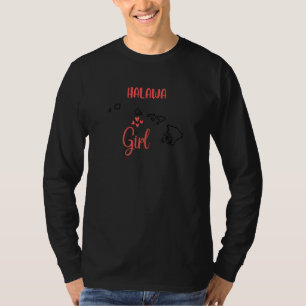 T-shirt J'aime l'État d'Hawaii Fleur Contour Halawa Ville