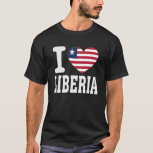 T-shirt J'aime Liberia Cœur Souvenir Amants Fierté Voyage