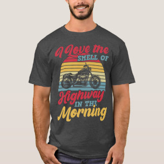 T-shirt J'Aime L'Odeur De La Route Dans La Motorcy Du Mati
