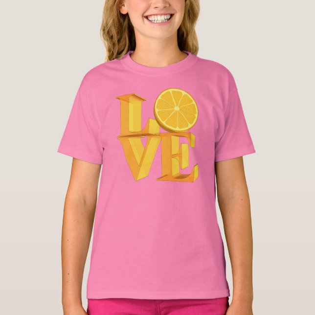 T-SHIRT J'AIME L'ORANGE (TANGERINE/MANDARIN) (Devant)