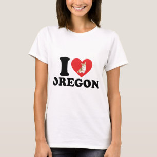 T-shirt J'Aime L'Oregon Et Mon Corgi