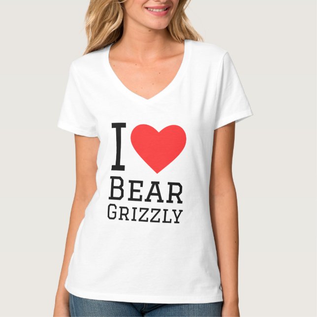 T-shirt J'aime l'ours grizzli (Devant)