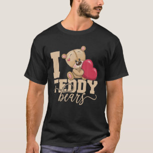 T-shirt J'Aime L'Ours Teddy Et L'Ours Croustillant Sympa S