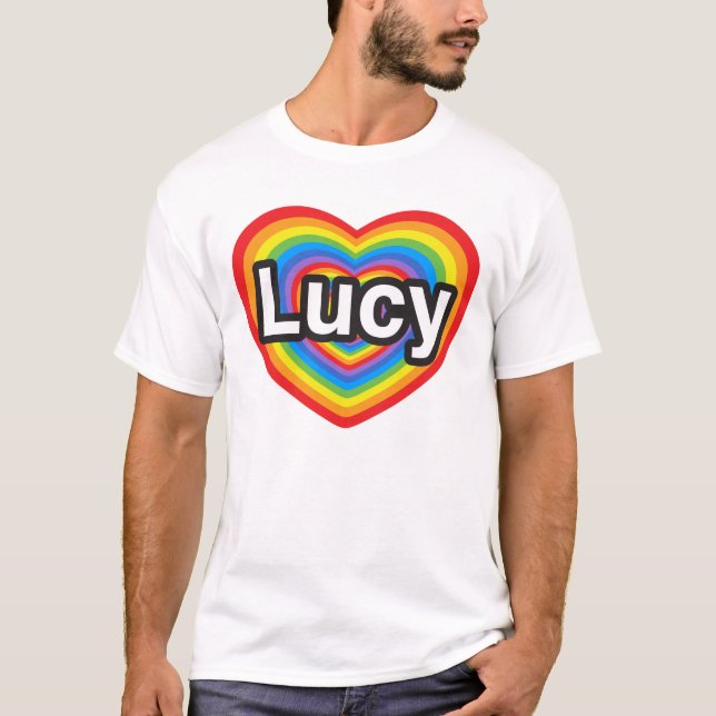 T-shirt J'aime Lucy. Je t'aime Lucy. Coeur (Devant)
