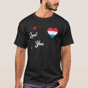 T-shirt J'aime Luxembourg avec le drapeau luxembourgeois d