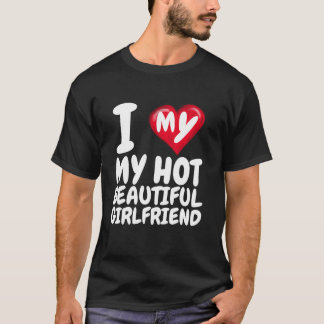 T-shirt J'aime ma belle chaude amie I Red Heart GF
