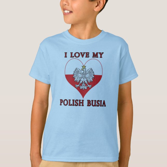 T-shirt J'Aime Ma Busia Polonaise (Devant)