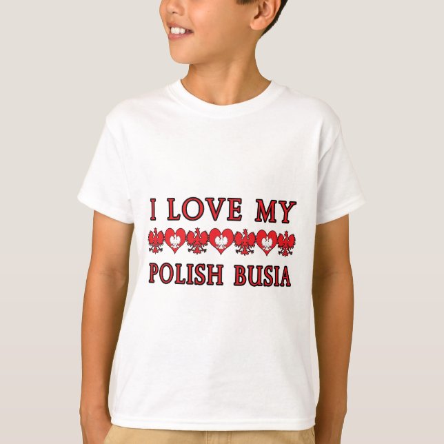 T-shirt J'Aime Ma Busia Polonaise (Devant)