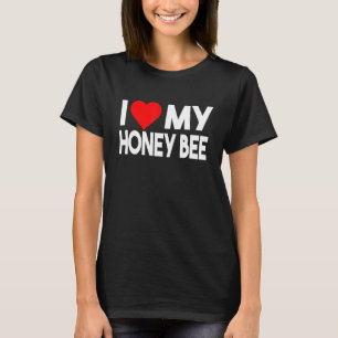 T-shirt J'Aime Ma Chemise D'Abeille Miel, Mat D'Animal Drô
