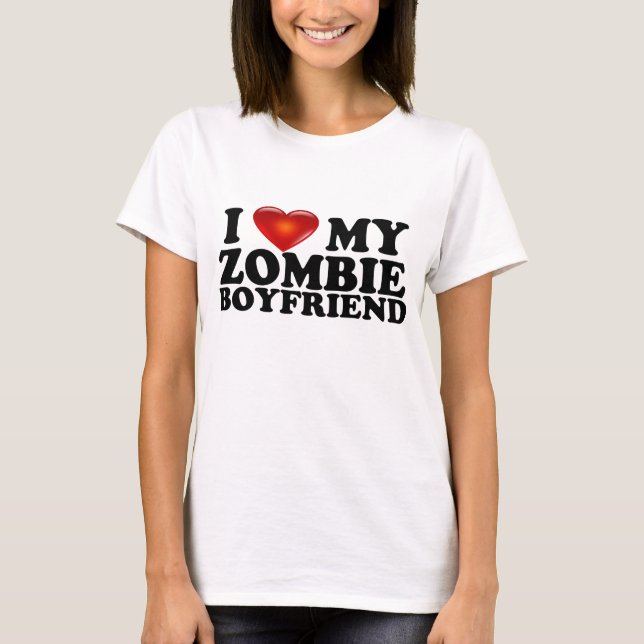 T-shirt J'aime ma chemise de FB de zombi (Devant)