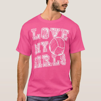 T-shirt J'Aime Ma Chemise De Volley-Ball Pour Maman Papa C