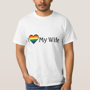 T-shirt J'aime ma chemise lesbienne <3 de coeur